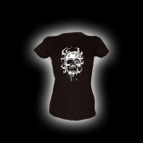 Flow Skull - Damen Girlie-Shirt mit Rundhalsausschnitt